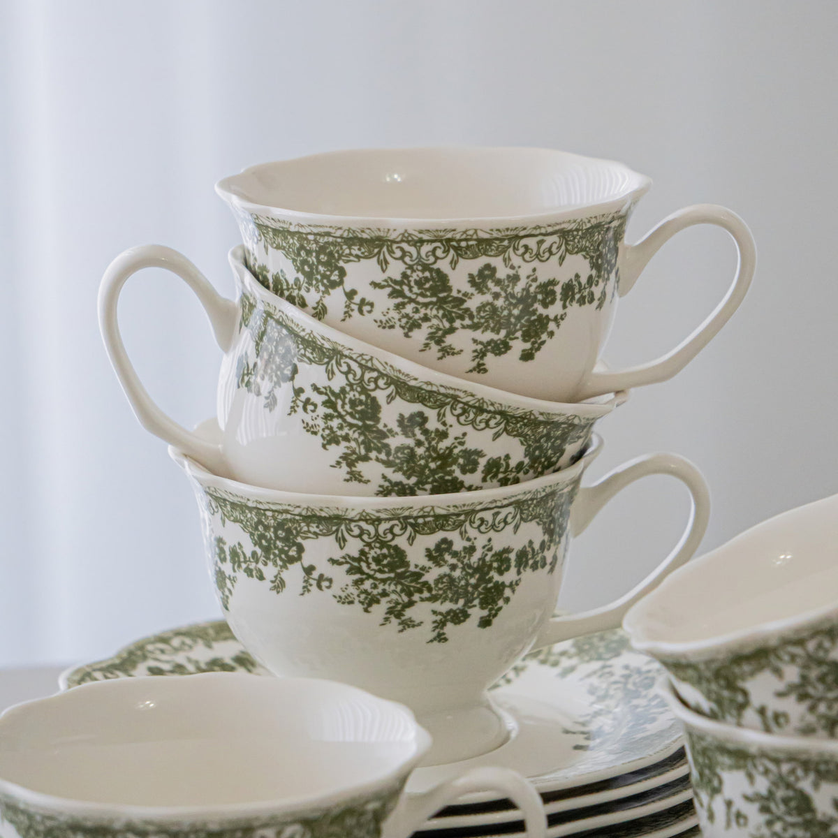 SERVICE A CAFE VINTAGE VERT | 225ML | 12 PIECES | 6 PERSONNES