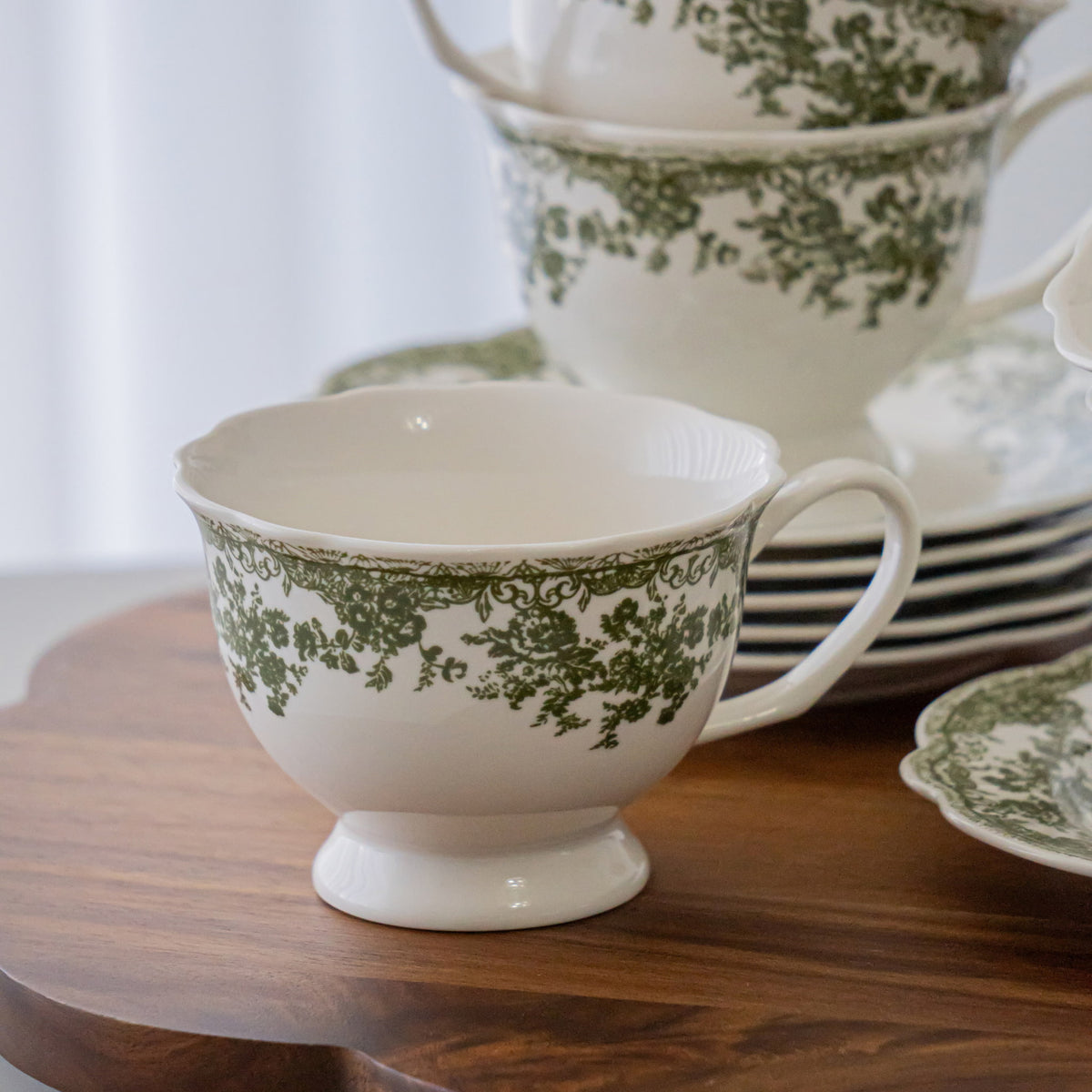 SERVICE A CAFE VINTAGE VERT | 225ML | 12 PIECES | 6 PERSONNES