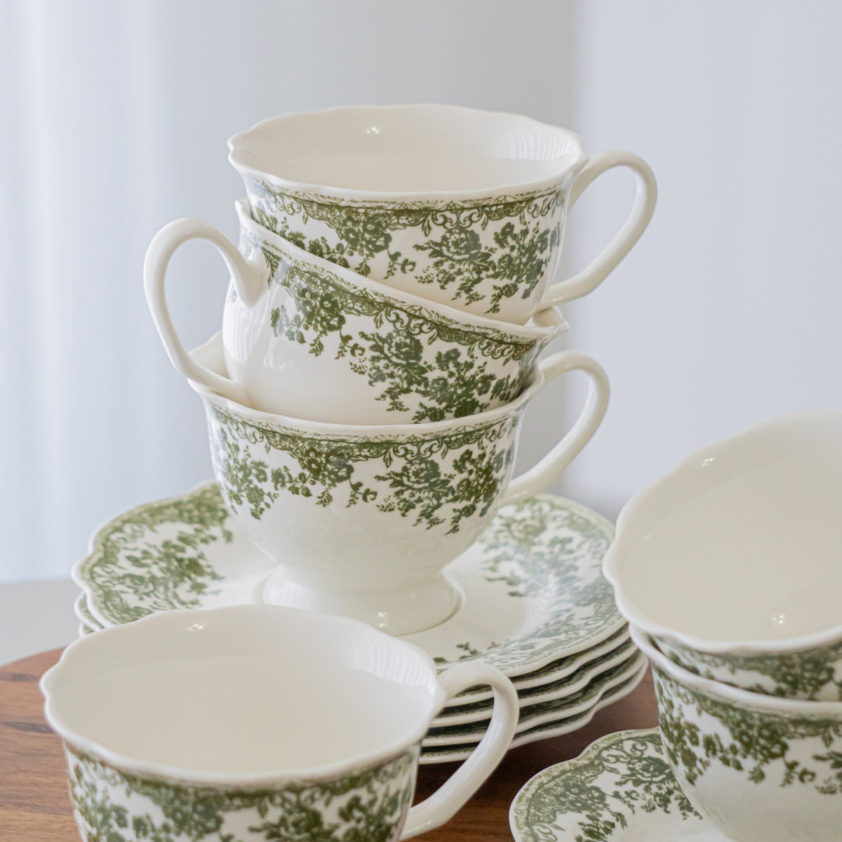 SERVICE A CAFE VINTAGE VERT | 225ML | 12 PIECES | 6 PERSONNES