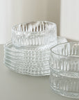 SERVICE APÉRITIF 2-EN-1 WAVE STRIE | 6 BOLS + 6 SOUCOUPES | 250ML