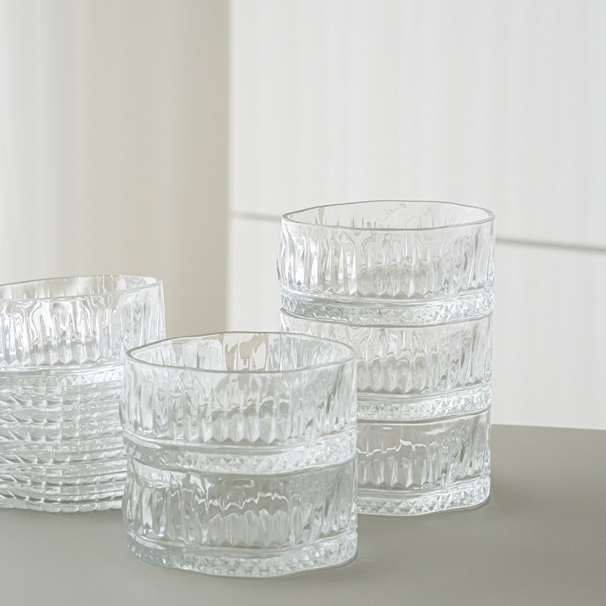 SERVICE APÉRITIF 2-EN-1 WAVE STRIE | 6 BOLS + 6 SOUCOUPES | 250ML