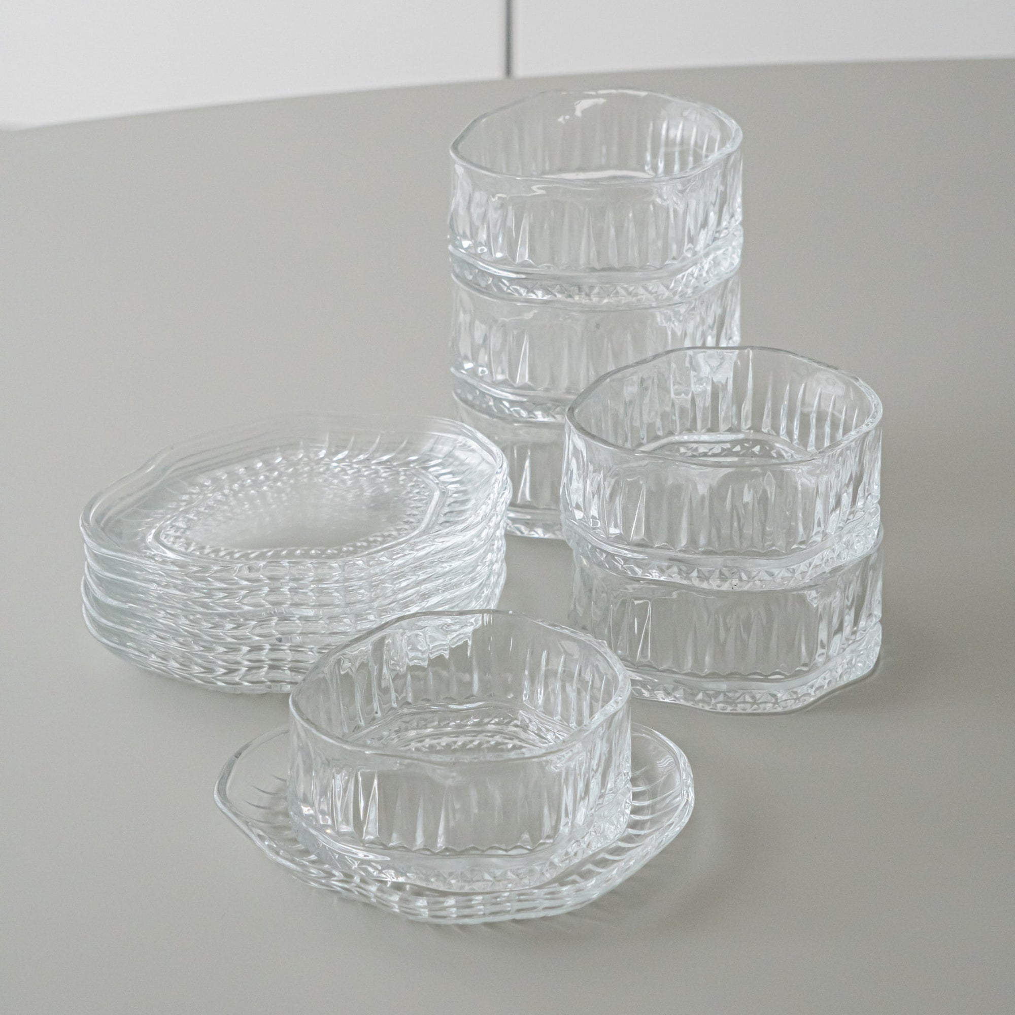 SERVICE APÉRITIF 2-EN-1 WAVE STRIE | 6 BOLS + 6 SOUCOUPES | 250ML