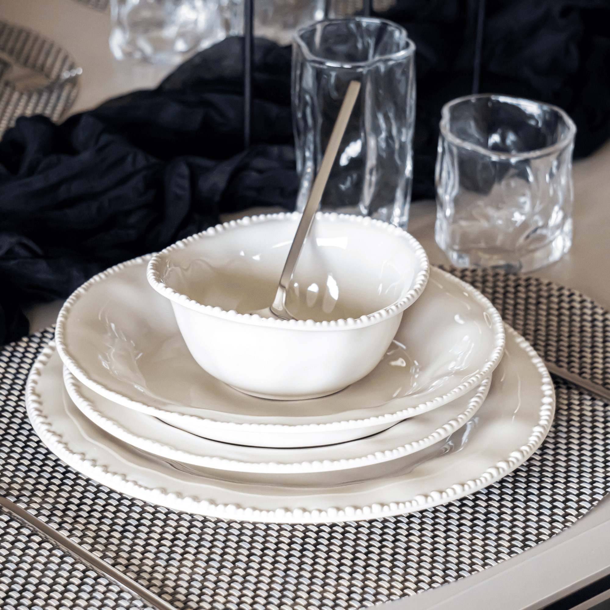 PEARLS BEIGE 24-PIECE DINNER SET FOR 6 PEOPLE