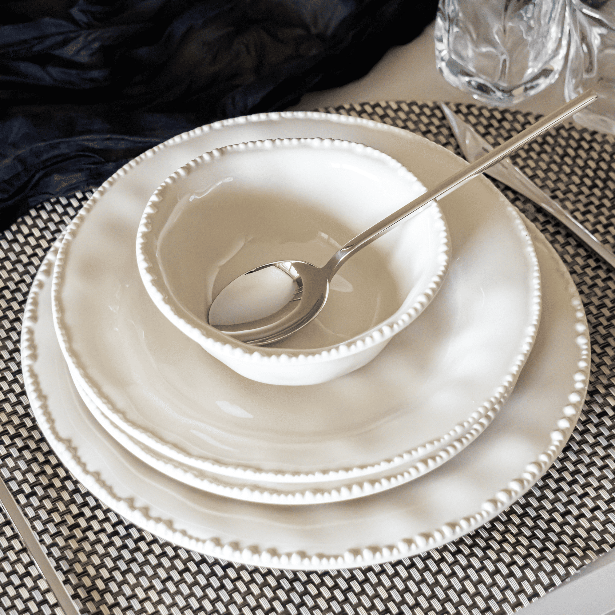 PEARLS BEIGE 24-PIECE DINNER SET FOR 6 PEOPLE