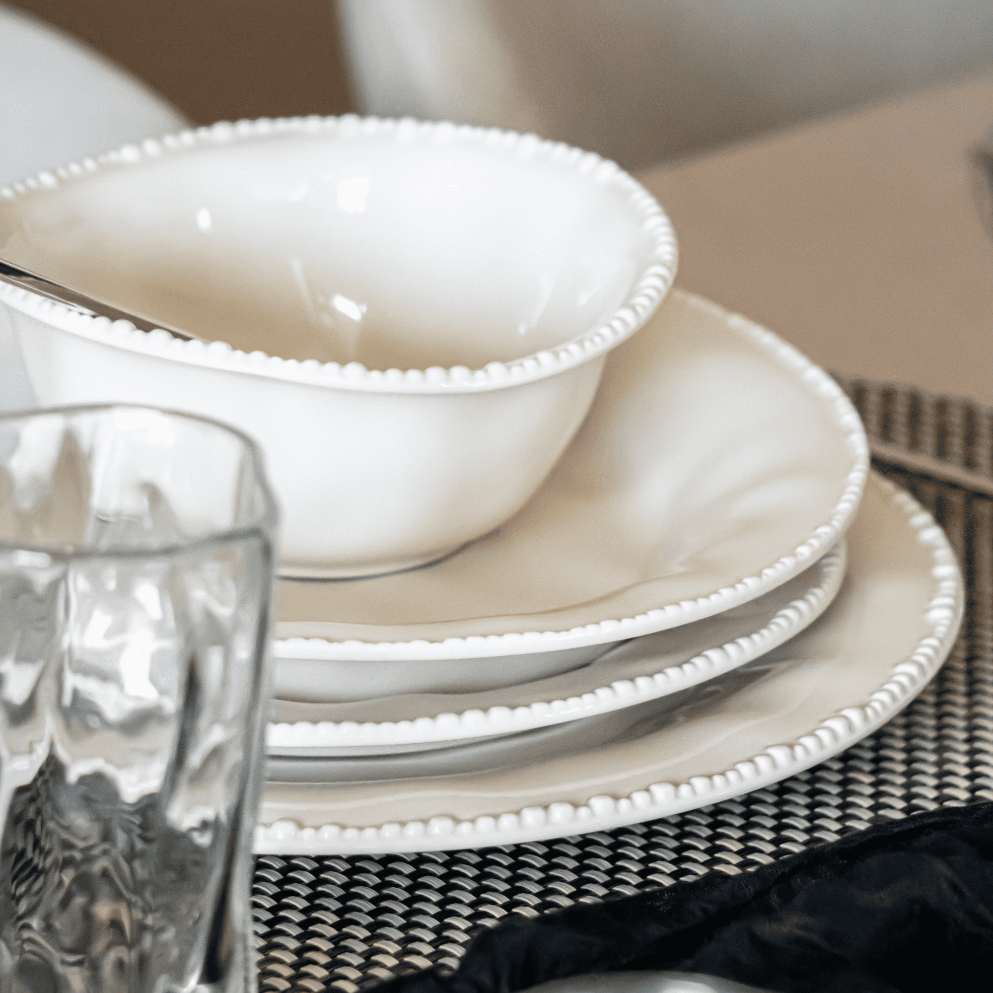 PEARLS BEIGE 24-PIECE DINNER SET FOR 6 PEOPLE