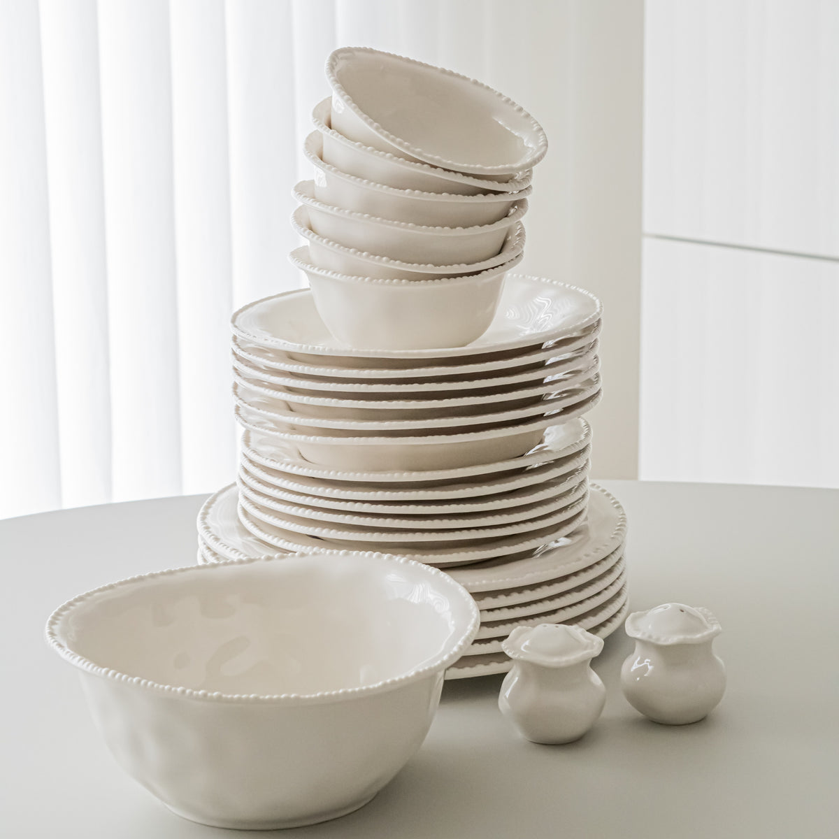 SERVICE DE TABLE PEARLS BLANC | 27 PIECES | 6 PERSONNES