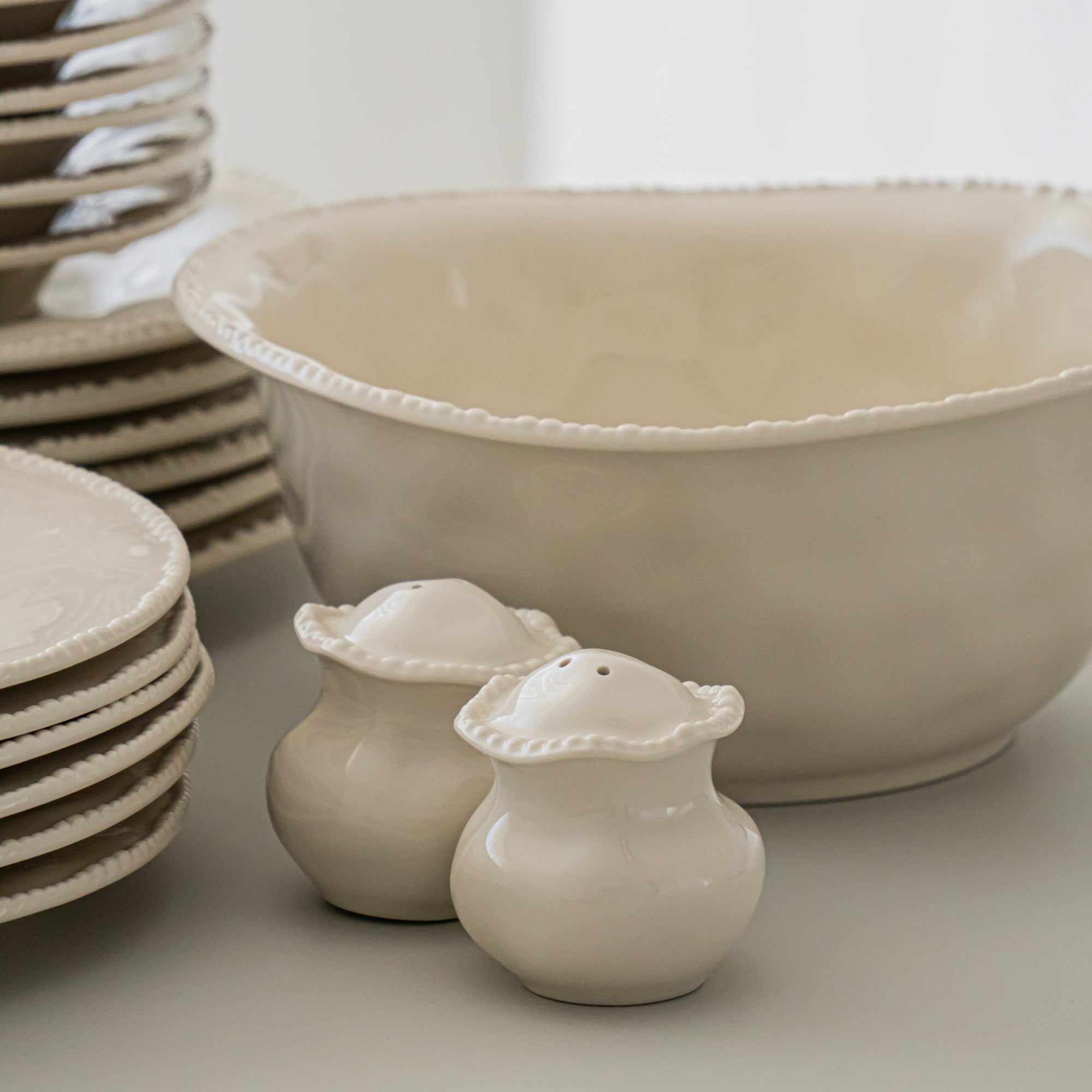 SERVICE DE TABLE PEARLY CREME | 27 PIECES | 6 PERSONNES
