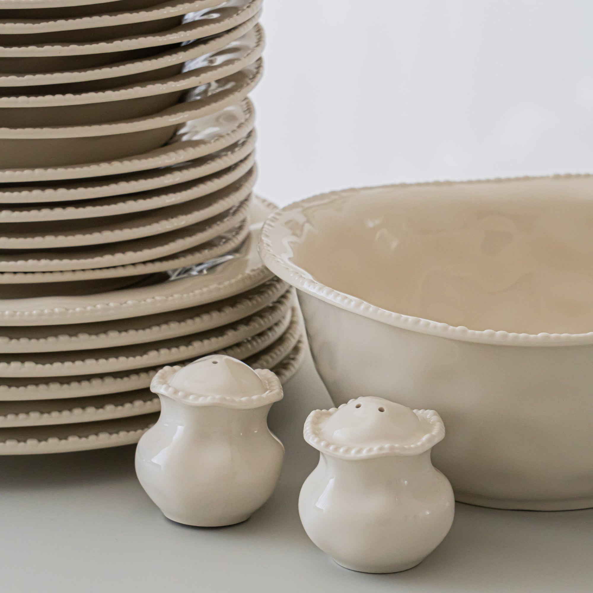 SERVICE DE TABLE PEARLY CREME | 27 PIECES | 6 PERSONNES