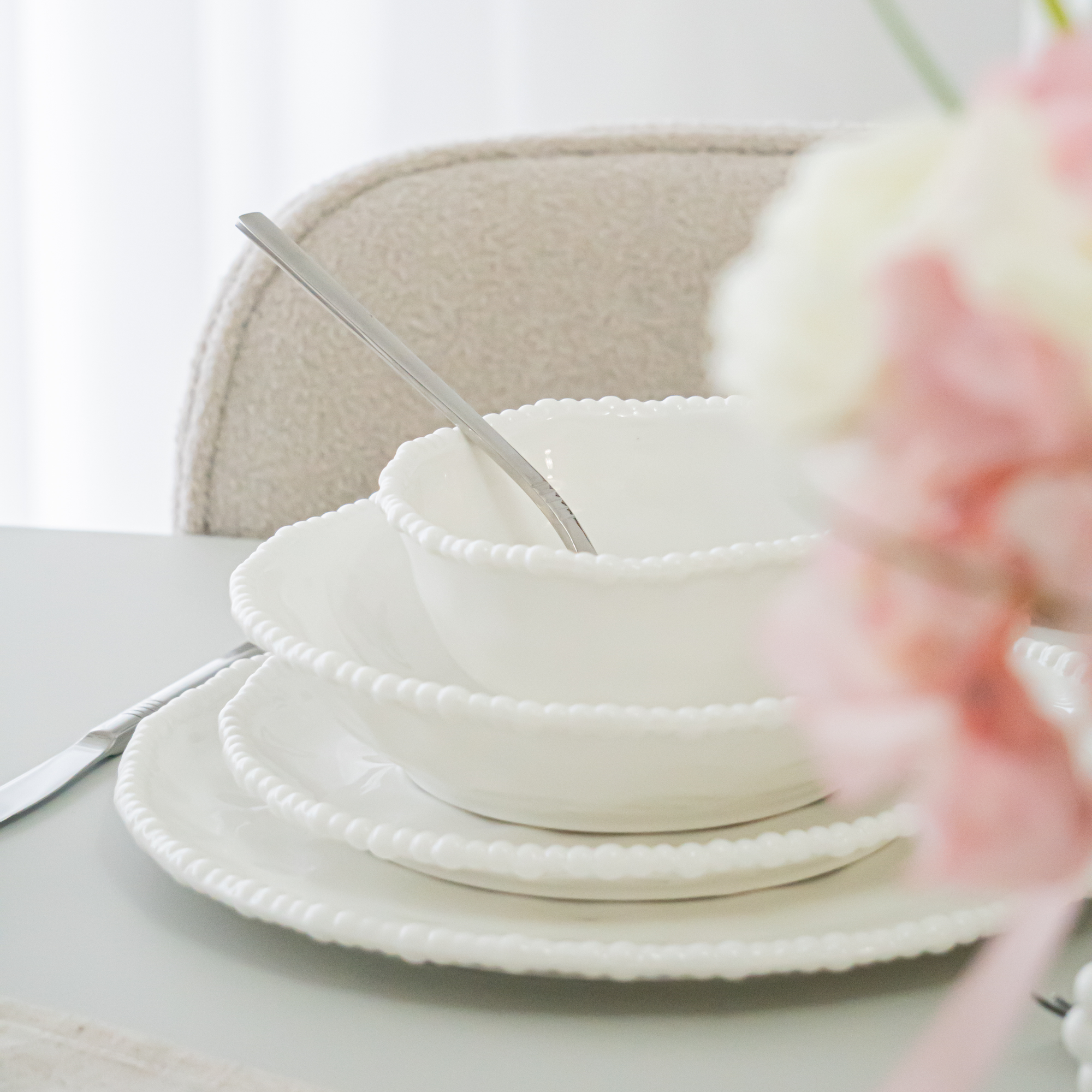 SERVICE DE TABLE PEARLY BLANC | 26 PIECES | 6 PERSONNES