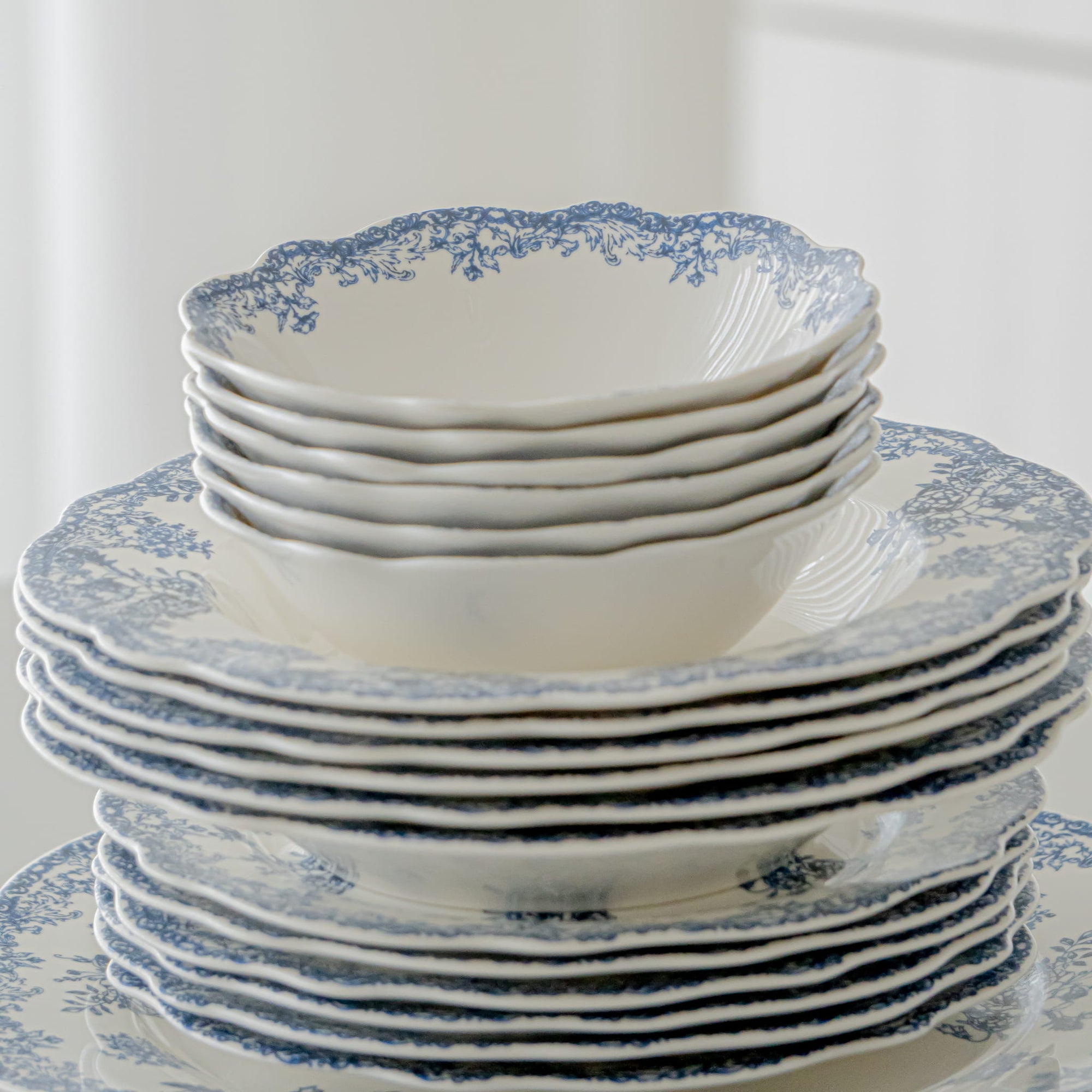 SERVICE DE TABLE VINTAGE BLEU | 25 PIECES | 6 PERSONNES