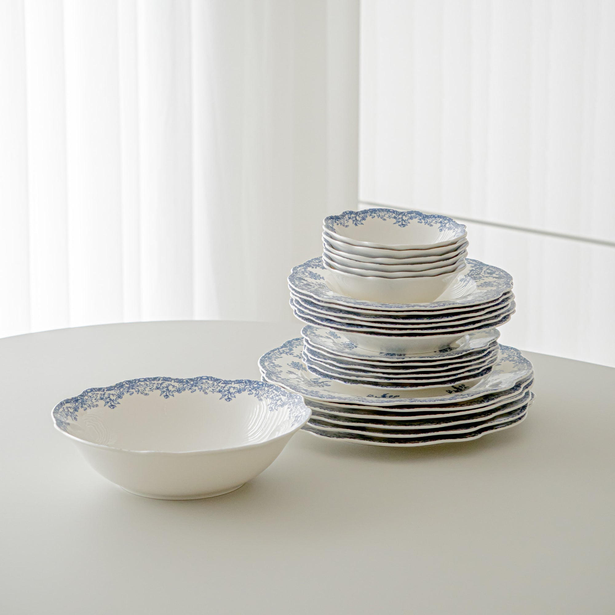SERVICE DE TABLE VINTAGE BLEU | 25 PIECES | 6 PERSONNES