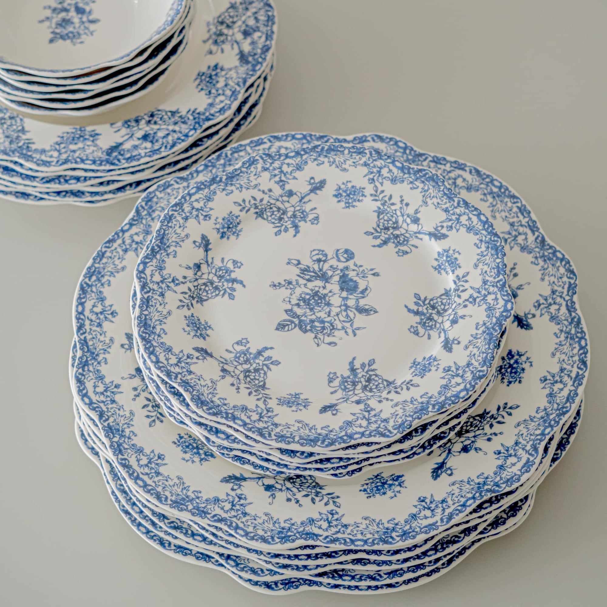 SERVICE DE TABLE VINTAGE BLEU | 25 PIECES | 6 PERSONNES