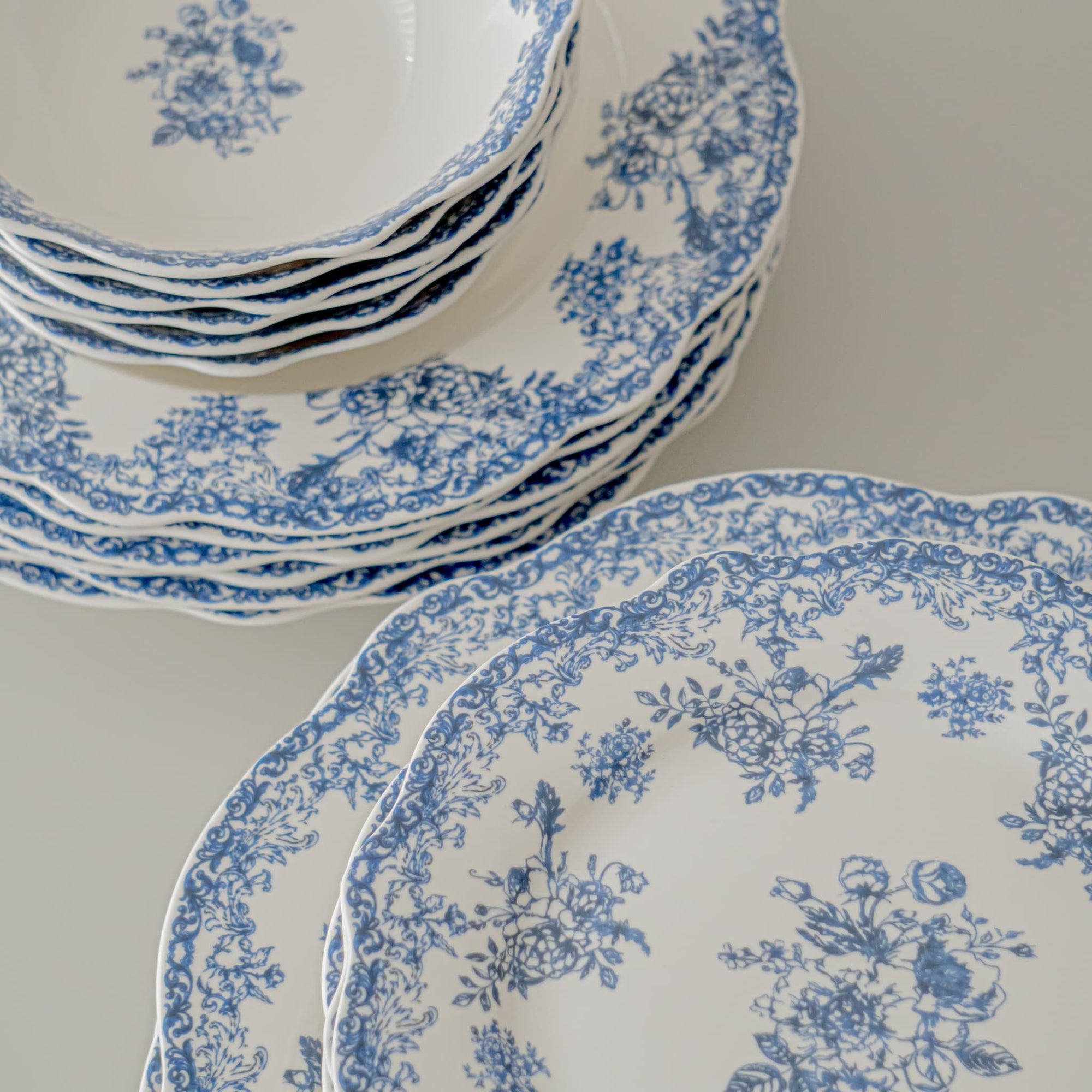 SERVICE DE TABLE VINTAGE BLEU | 25 PIECES | 6 PERSONNES