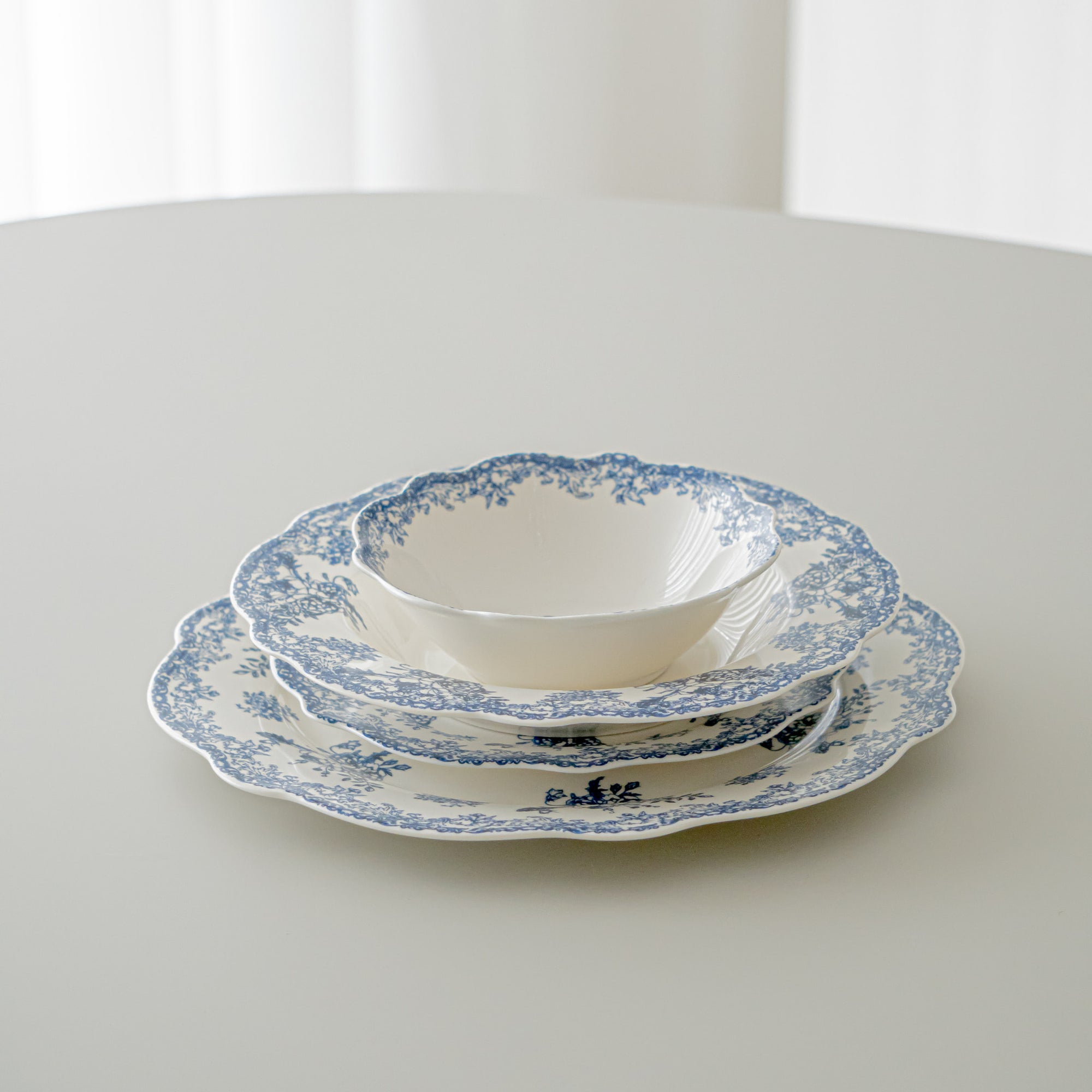 SERVICE DE TABLE VINTAGE BLEU | 25 PIECES | 6 PERSONNES