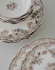 SERVICE DE TABLE VINTAGE MARRON | 25 PIECES | 6 PERSONNES