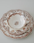 SERVICE DE TABLE VINTAGE MARRON | 25 PIECES | 6 PERSONNES