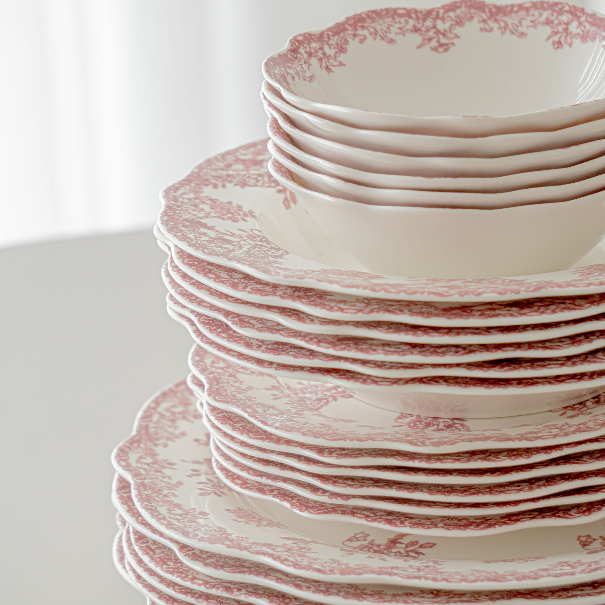 SERVICE DE TABLE VINTAGE ROUGE | 25 PIECES | 6 PERSONNES