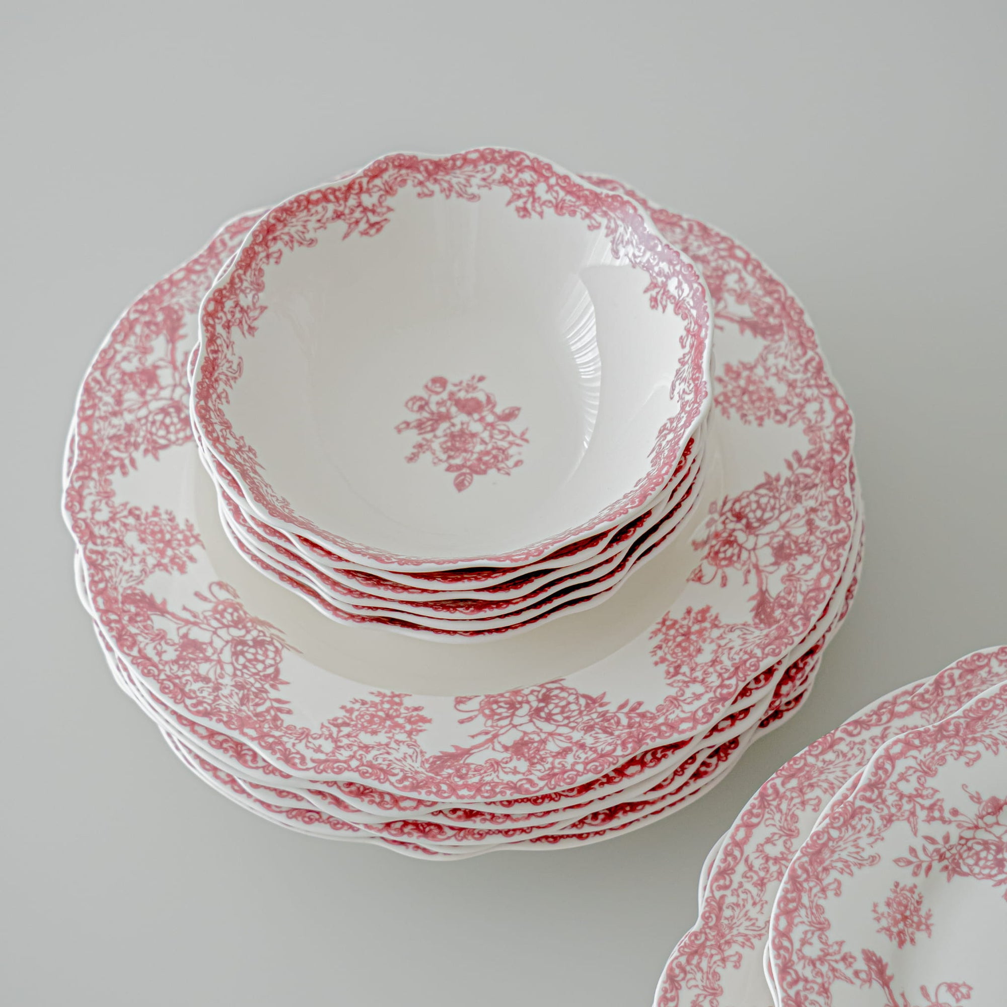 SERVICE DE TABLE VINTAGE ROUGE | 25 PIECES | 6 PERSONNES