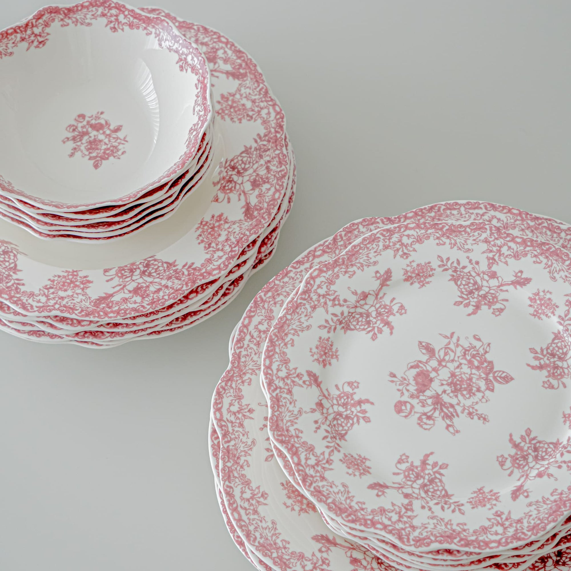 SERVICE DE TABLE VINTAGE ROUGE | 25 PIECES | 6 PERSONNES