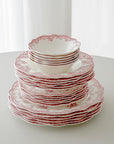 SERVICE DE TABLE VINTAGE ROUGE | 25 PIECES | 6 PERSONNES