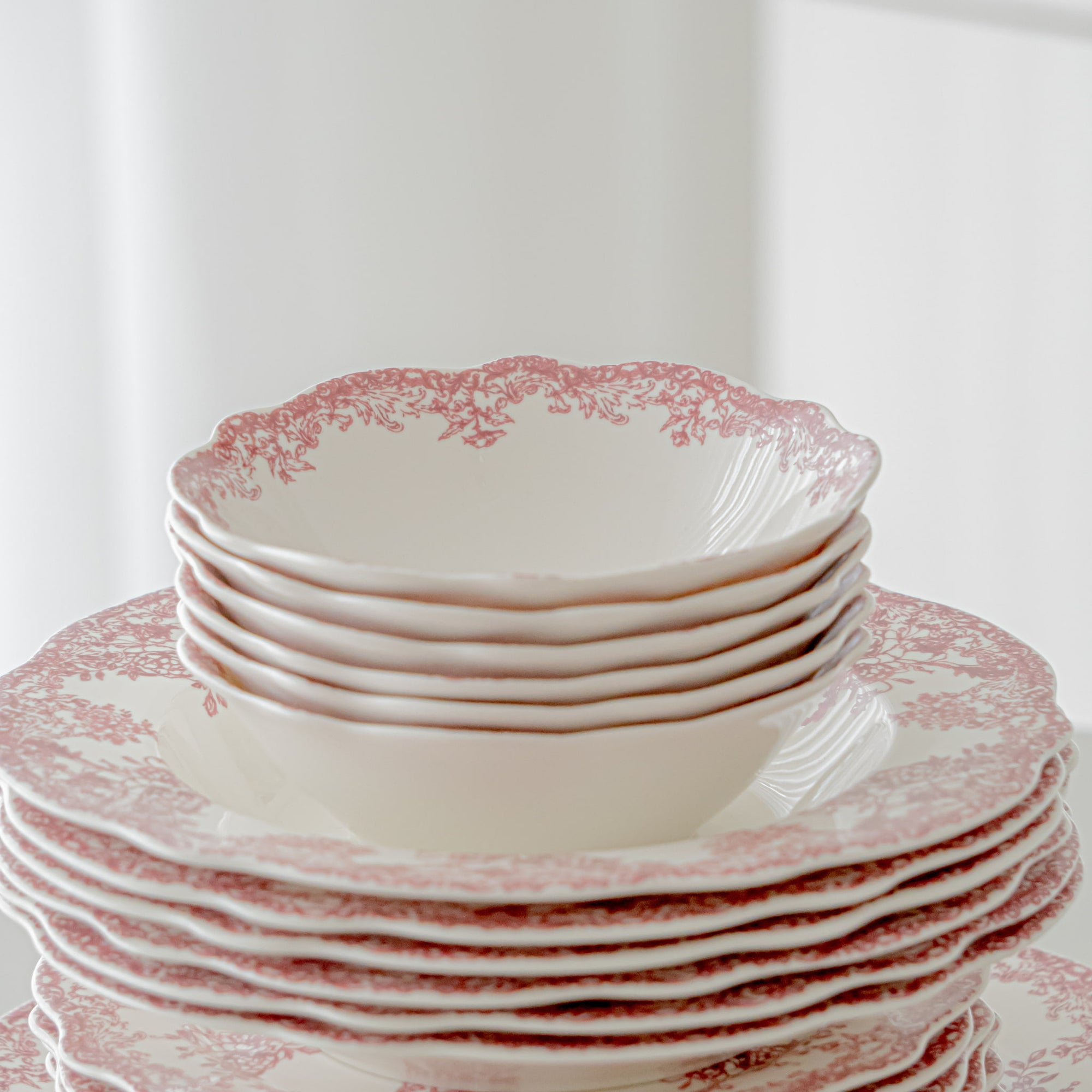 SERVICE DE TABLE VINTAGE ROUGE | 25 PIECES | 6 PERSONNES