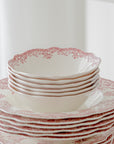 SERVICE DE TABLE VINTAGE ROUGE | 25 PIECES | 6 PERSONNES