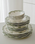 SERVICE DE TABLE VINTAGE VERT | 25 PIECES | 6 PERSONNES