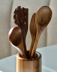 SET D'USTENSILES EN BOIS D'ACACIA 6 PIECES
