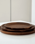 ASSIETTES PLATES EN BOIS D'ACACIA | 3 PIECES | 23CM | 28CM | 32CM