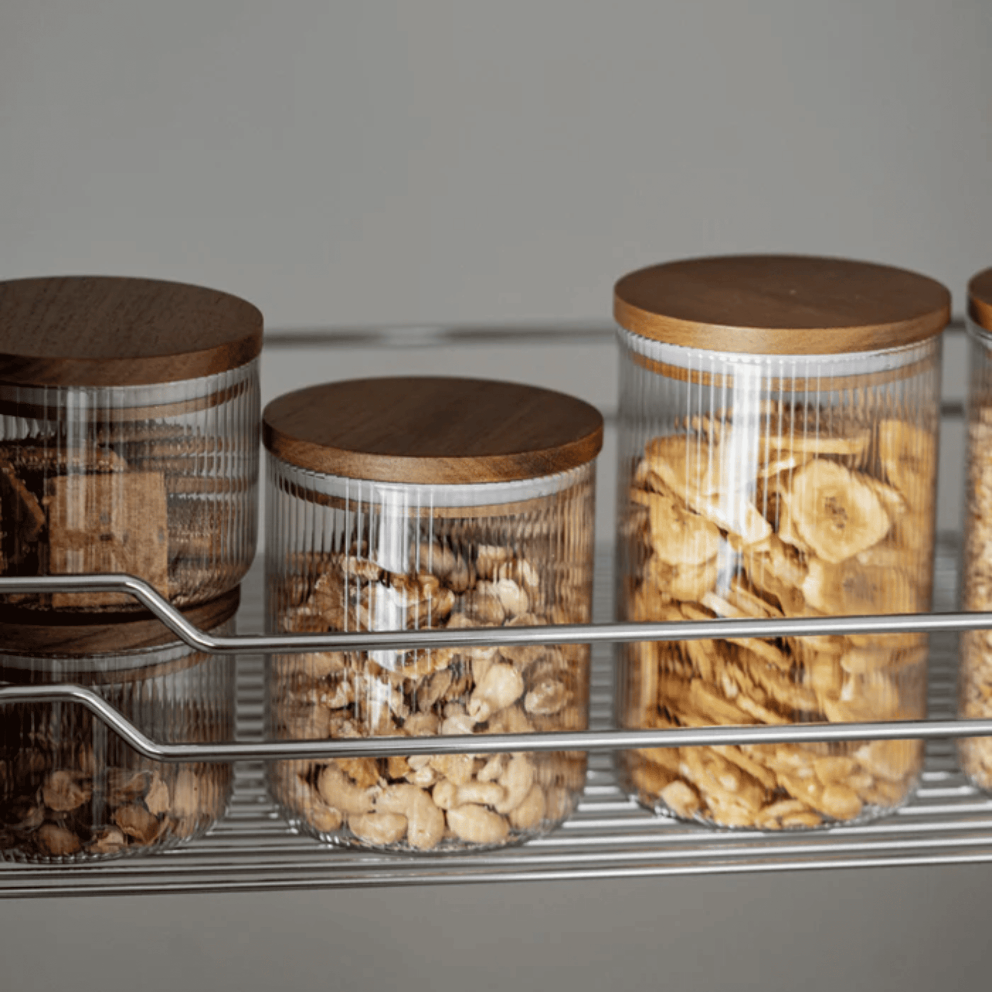 SET DE BOCAUX DE CONSERVATION ACACIA STRIPE | 16 PIECES