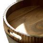 PLATEAU A RAYURES EN BOIS D'ACACIA | 35.5CM