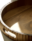 PLATEAU A RAYURES EN BOIS D'ACACIA | 35.5CM
