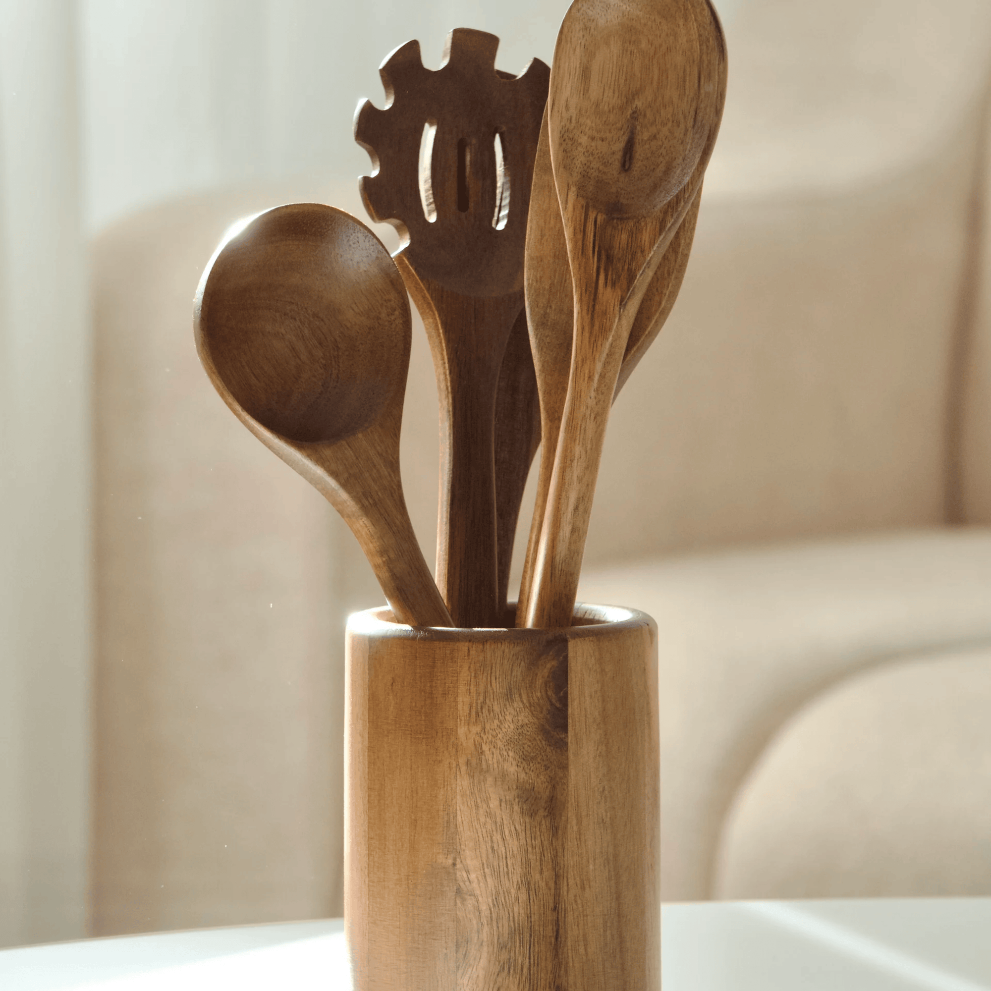 SET D'USTENSILES EN BOIS D'ACACIA | 6 PIECES