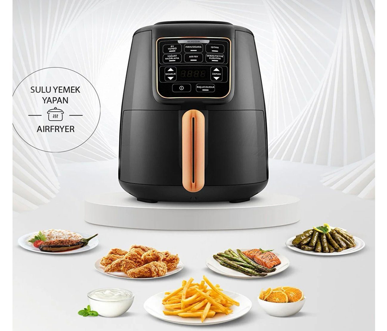 airfryer coloris rosiblack marque karaca _ alinda home