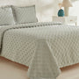 KARACA ENSEMBLE DE COUVRE LIT ARLINA POINT VERT SAUGE - ALINDA HOME 