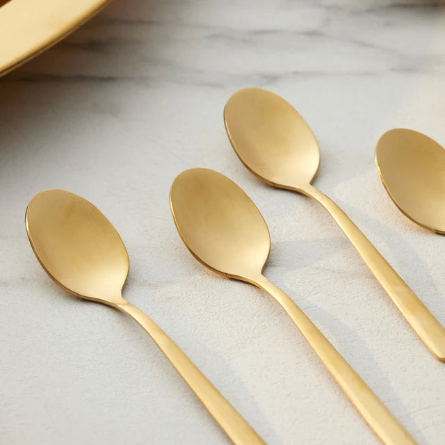 KARACA LOT DE 6 CUILLERE A CAFE BOREAS GOLD - ALINDA HOME