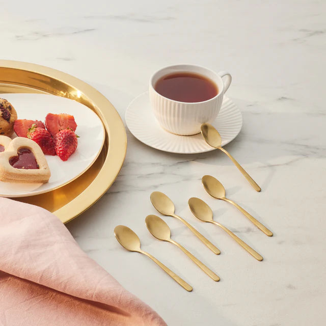 KARACA LOT DE 6 CUILLERE A CAFE BOREAS GOLD - ALINDA HOME