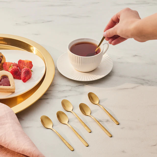 KARACA LOT DE 6 CUILLERE A CAFE BOREAS GOLD - ALINDA HOME
