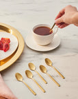 KARACA LOT DE 6 CUILLERE A CAFE BOREAS GOLD - ALINDA HOME