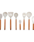 KARACA SET DE COUTEAUX ET USTENSILES AVEC SUPPORT BURBY CREME 14 PIECE - ALINDA HOME