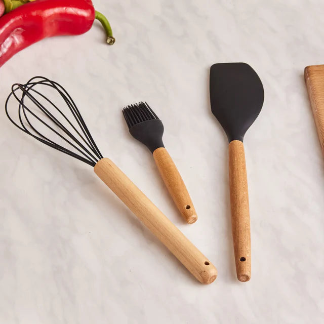 KARACA SET DE COUTEAUX ET USTENSILES BURBY WOOD 14 PIECES - ALINDA HOME