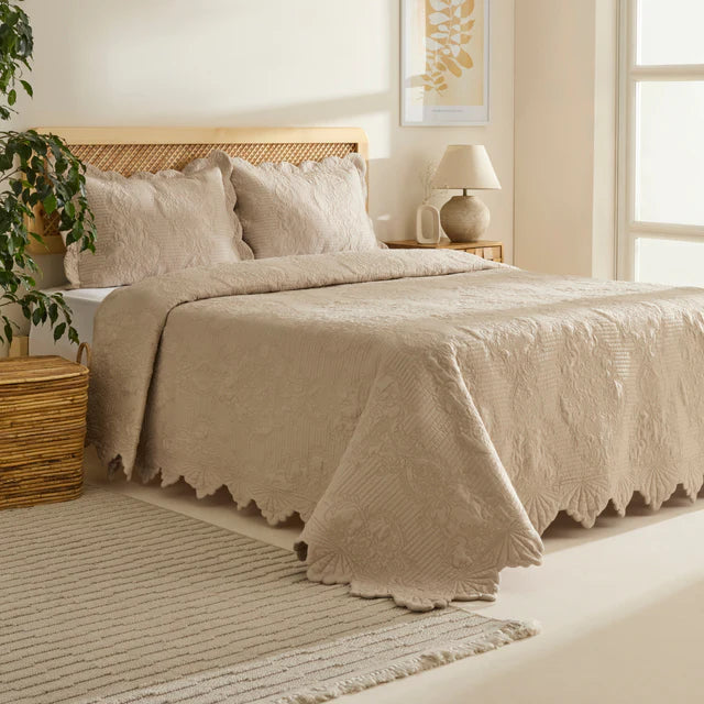 KARACA ENSEMBLE DE COUVRE LIT CAMILLE BEIGE 230x240cm