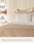 KARACA ENSEMBLE DE PARURE DE LIT BRIDE COLL CARINA GOLD 8 PIECES