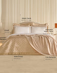 KARACA ENSEMBLE DE PARURE DE LIT BRIDE COLL CARINA GOLD 8 PIECES