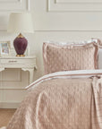 KARACA ENSEMBLE DE PARURE DE LIT BRIDE COLL CARINA ROSE PASTEL 8 PCES