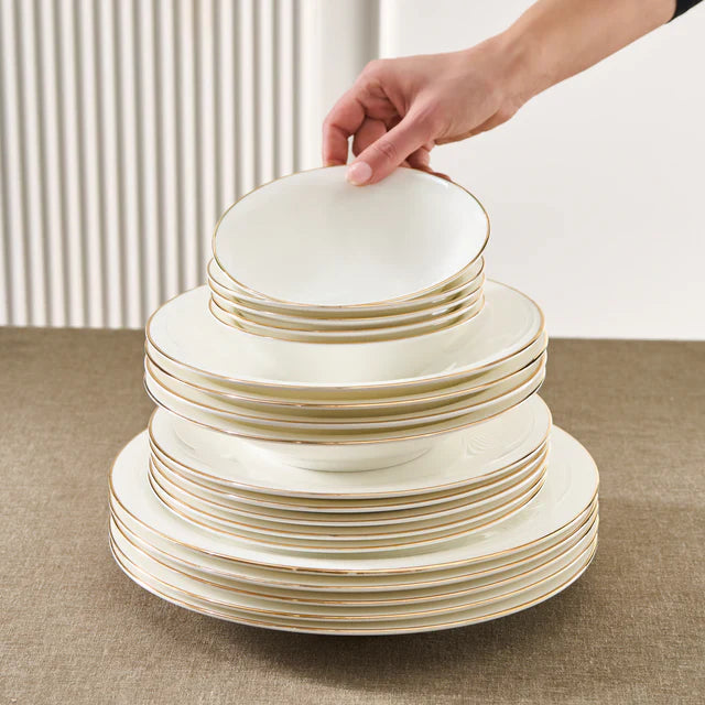KARACA FINE PEARL SERVICE DE TABLE NEW FAME GOLD 12 PERS. 58 PIECES - ALINDA HOME 