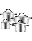 KARACA BATTERIE DE CUISINE KAARL STAINLESS STEEL ANTHRACITE 8 PIECES