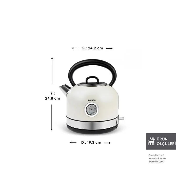 KARACA KETTLE ELECTRIQUE RETRO CREME