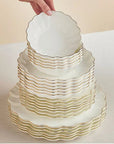 KARACA SERVICE DE TABLE FINE PEARL EXTRA SHELL GOLD | 55 PIECES | 12 PERSONNES
