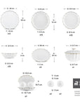 KARACA SERVICE DE TABLE FINE PEARL EXTRA SHELL GOLD | 55 PIECES | 12 PERSONNES